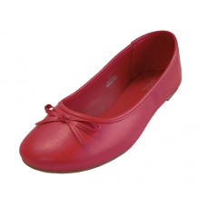 S8500L-Red - Wholesale Women's "EasyUSA" Comfort Pu Upper Ballet Flat Shoes  ( *Red Color )